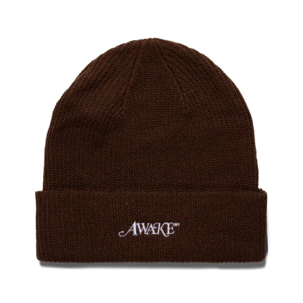 Loose Gauge Knit Beanie Brown