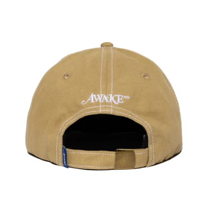Contrast Stitch 6 Panel Hat Light Brown