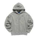 Crown Logo Full Zip Hoodie Grey