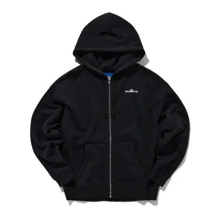 Crown Logo Full Zip Hoodie Black