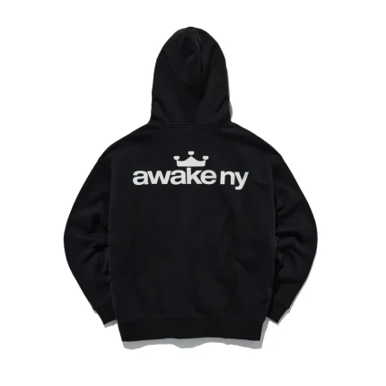 Crown Logo Full Zip Hoodie Black